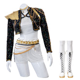 Kpop Demon Hunters Rumi Black Gold Dance Cosplay Costume Halloween Fancy Outfit ACcosplay